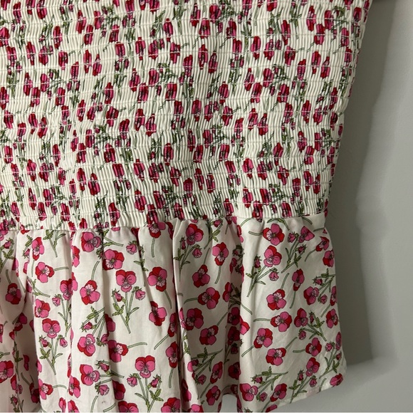J. Crew Liberty Rose Floral Smocked Ruffle Tank Top - Picture 3 of 6